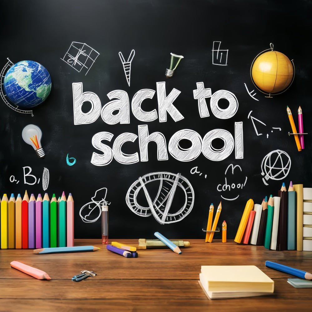 School Backdrop Chalk Sketch School Wall Backdrop UK LXX57-29