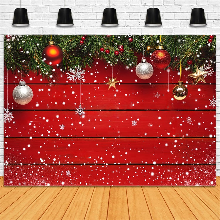 Wood Backdrop Sparkle Plank Christmas Backdrop UK LXX57-300