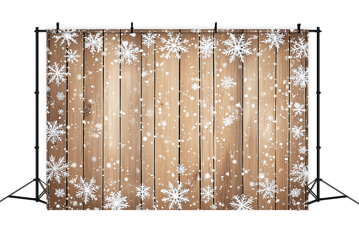 Wooden Backdrop Gentle Snow Rustic Backdrop UK LXX57-317
