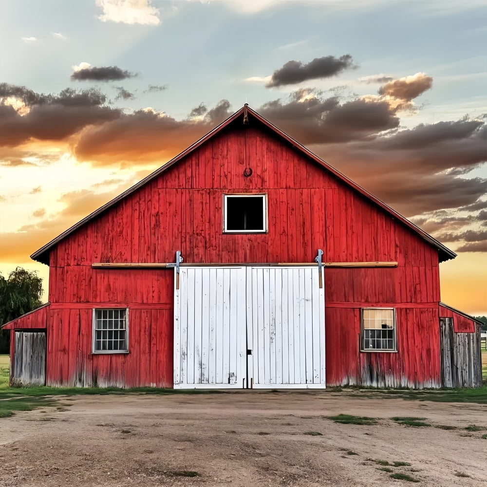 Red Barn Backdrop Country Barn Sunset Backdrop UK LXX57-403