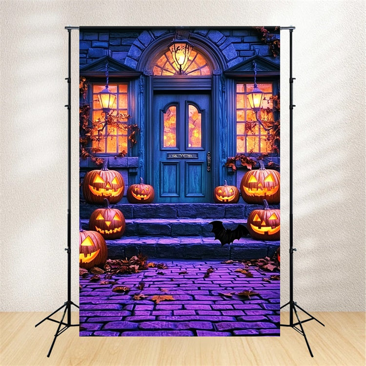 Halloween Photo Backdrop Pumpkin Porch Parade Backdrop UK LXX57-59