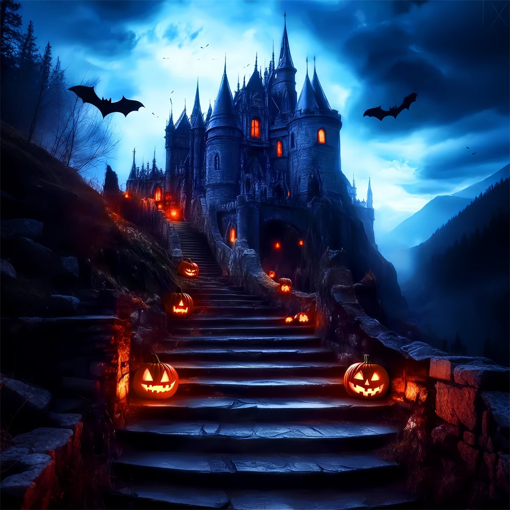 Spooky Halloween Backdrop Twilight Curse Castle Backdrop UK LXX57-62