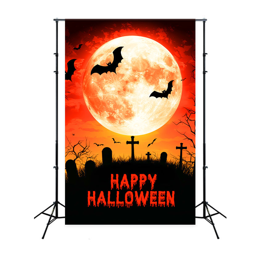 Halloween Moon Backdrop Full Moon Graveyard Backdrop UK LXX57-63