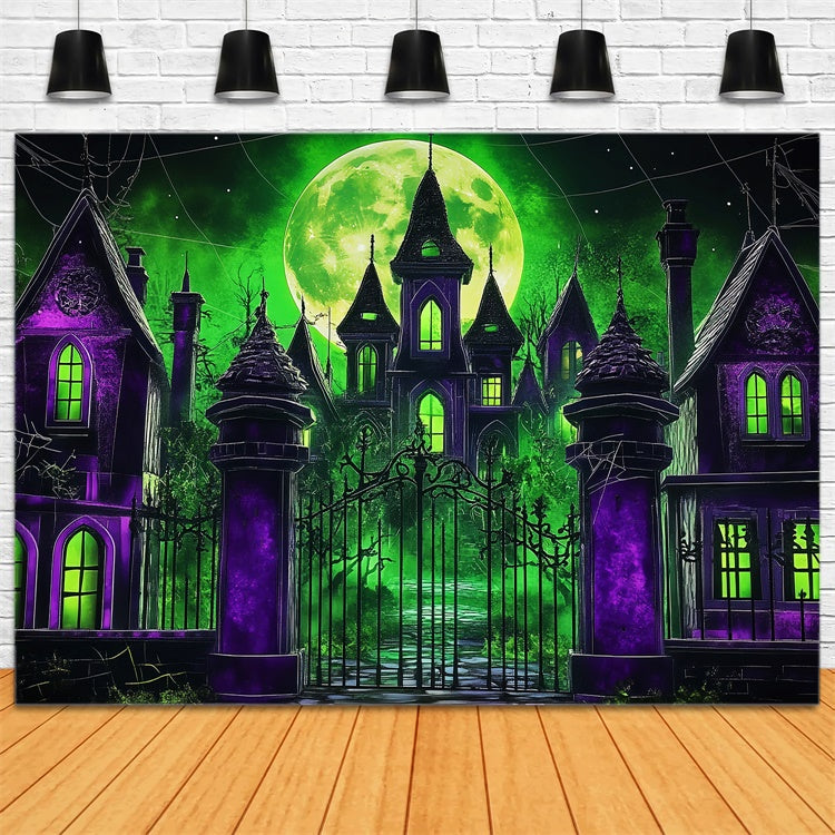 Halloween Moon Backdrop Gothic Manor Midnight Backdrop UK LXX57-67