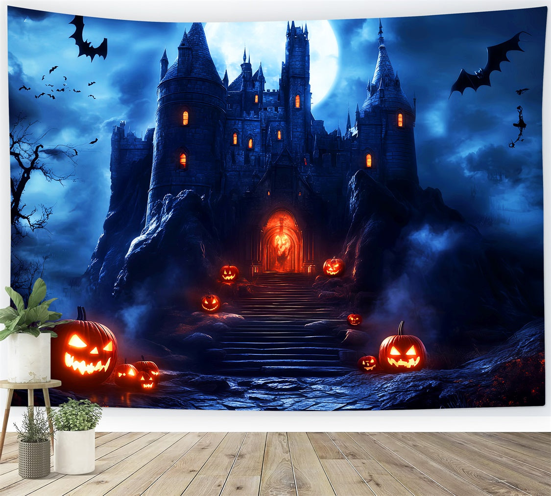 Scary Halloween Backdrop Phantom Castle Entrance Backdrop UK LXX57-75