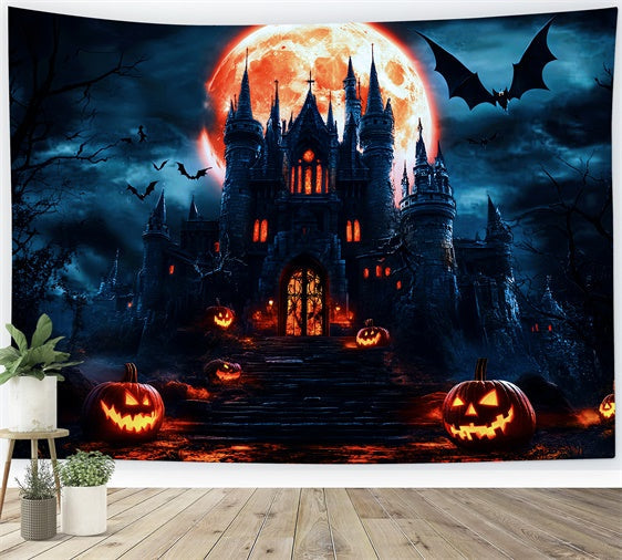 Halloween Moon Backdrop Haunted Curse Citadel Backdrop UK LXX57-80