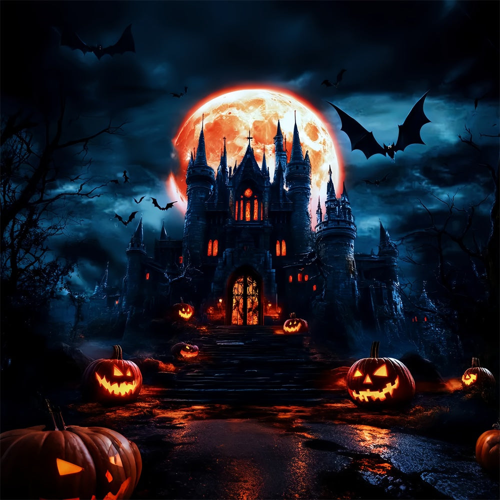 Halloween Moon Backdrop Haunted Curse Citadel Backdrop UK LXX57-80