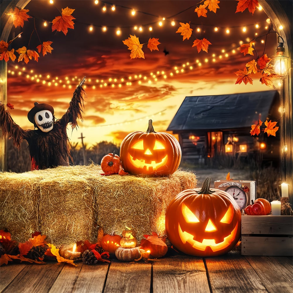 Scary Halloween Backdrops Sunset Harvest Haunt Backdrop UK LXX57-84