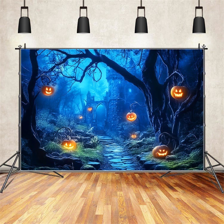 Spooky Forest Backdrop Ruins Trail Halloween Backdrop UK LXX57-93