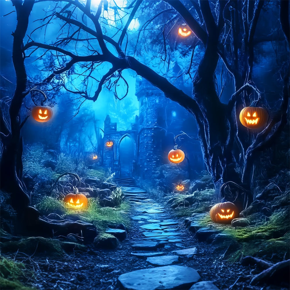 Spooky Forest Backdrop Ruins Trail Halloween Backdrop UK LXX57-93