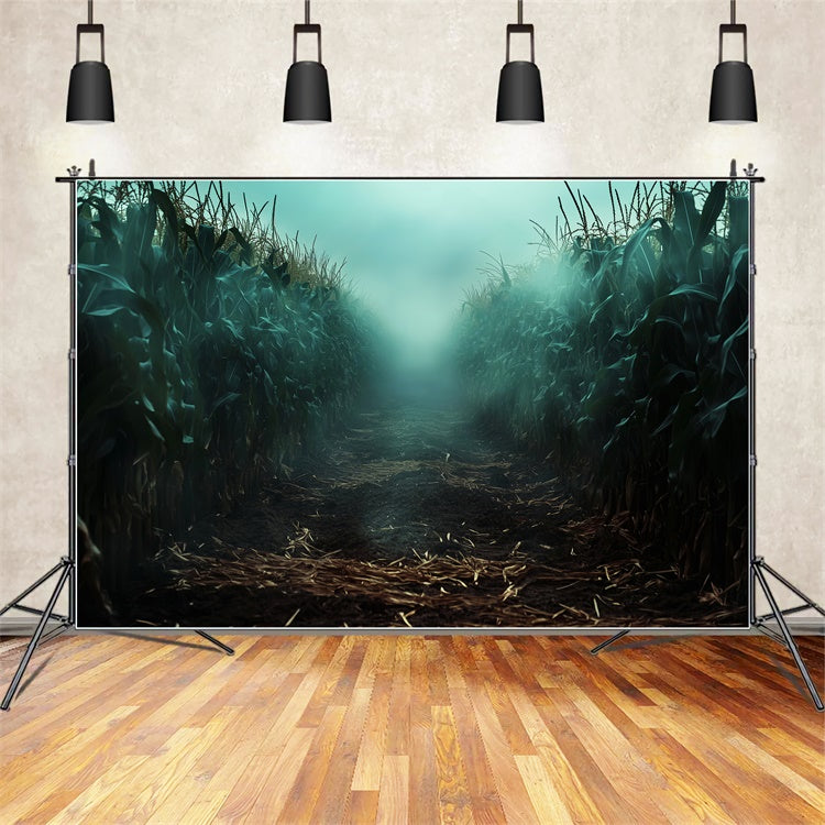 Scary Halloween Backdrop Misty Maize Horror Backdrop UK LXX57-95