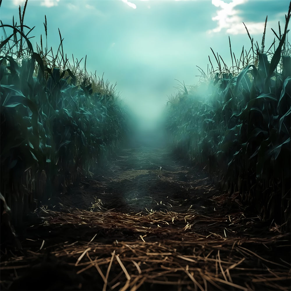 Scary Halloween Backdrop Misty Maize Horror Backdrop UK LXX57-95