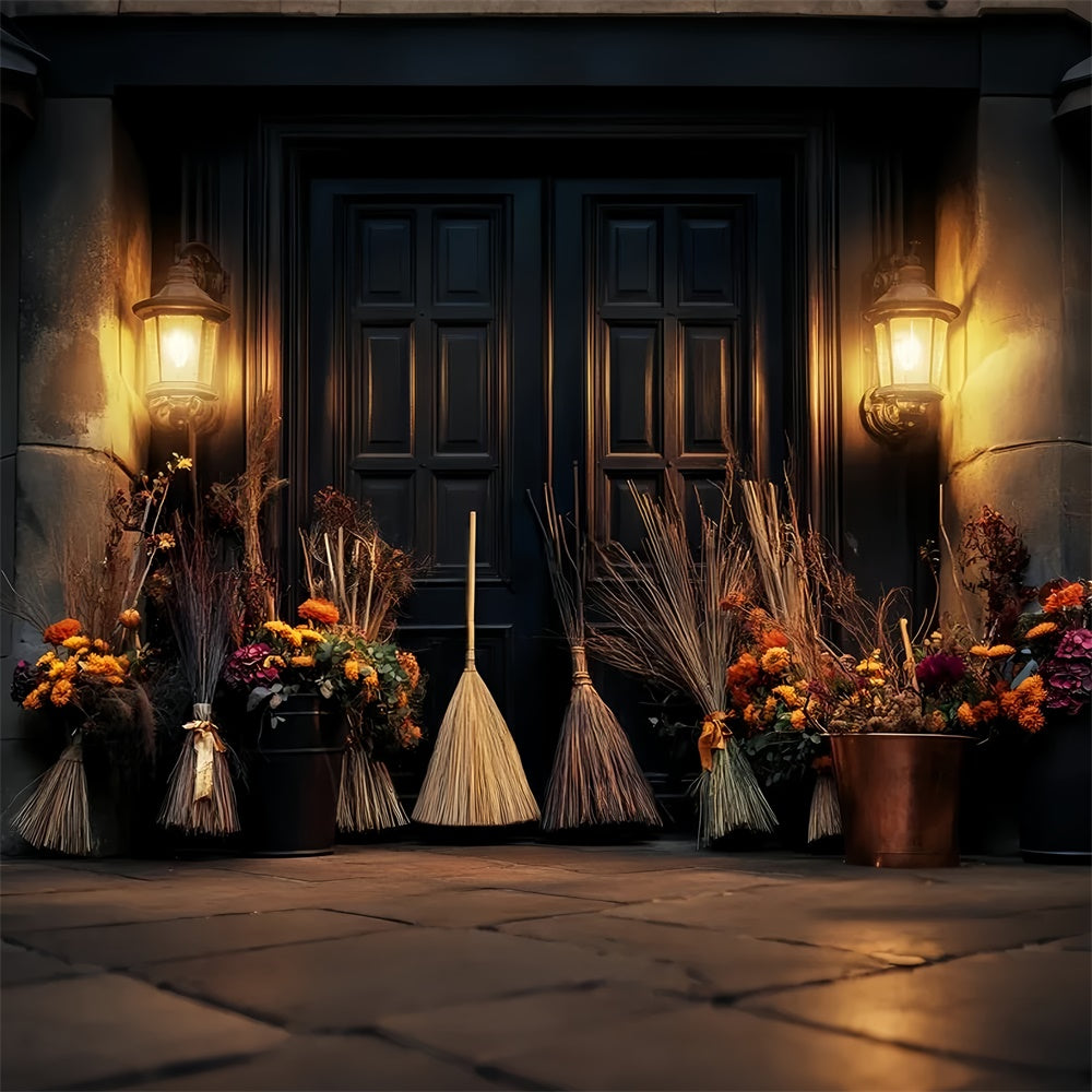 Halloween Backdrops Broomstick Gathering Glow Backdrop UK LXX57-96