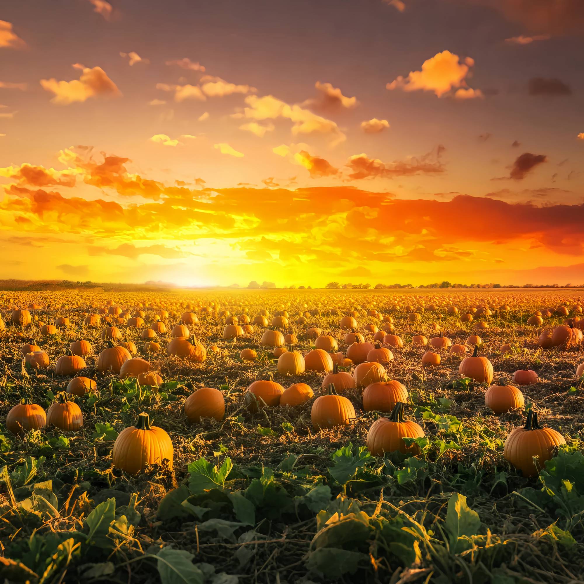 Autumn Fall Backdrop Pumpkin Field Golden Sunset Pumpkin Backdrop UK LXX58-166