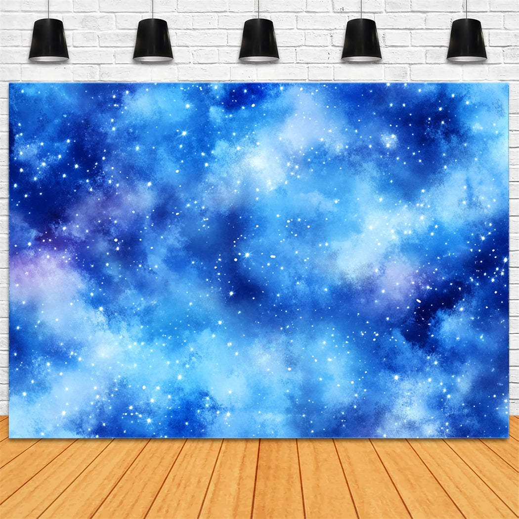 Winter Sky Backdrop Starry Blue Cosmic Cloud Winter Scene Backdrop UK LXX58-218