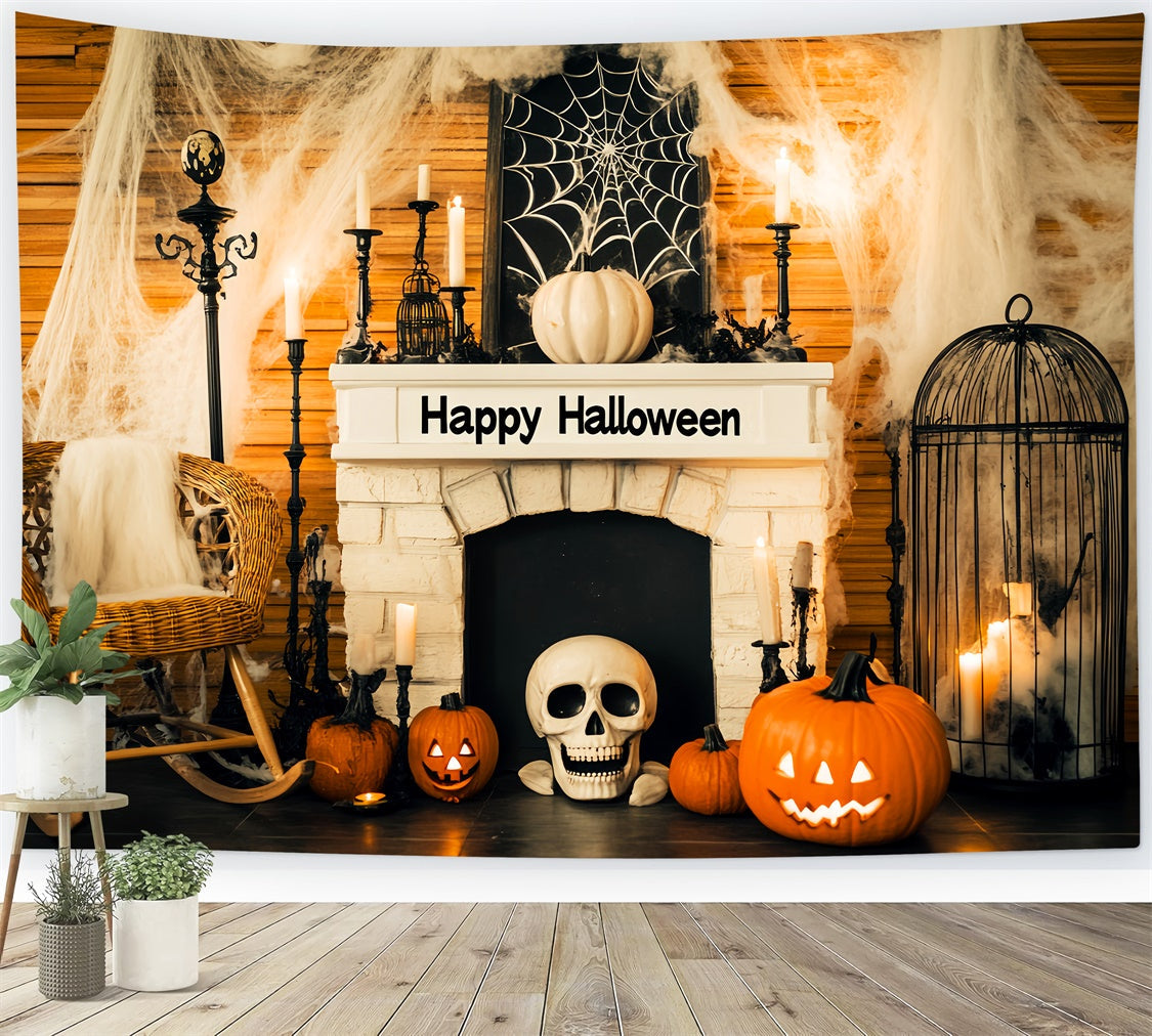 Halloween Backdrop Ideas Spooky Cobweb Mantel Backdrop UK LXX58-25