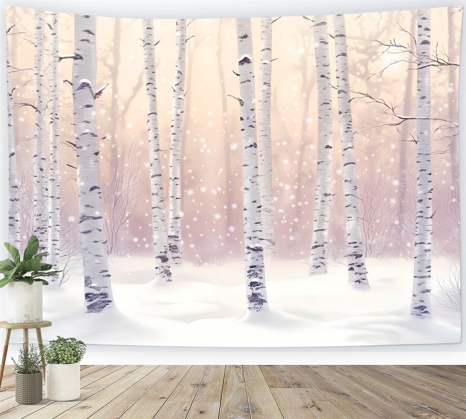 Winter Snowy Forest Snowy Birch Winter Glow Forest Backdrops UK LXX58-277