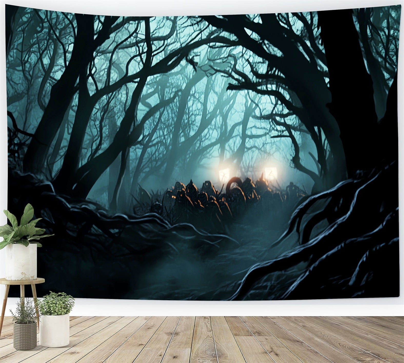 Dark Haunted Forest Haunted Dark Forest Glow Spooky Forest Backdrop UK LXX58-279