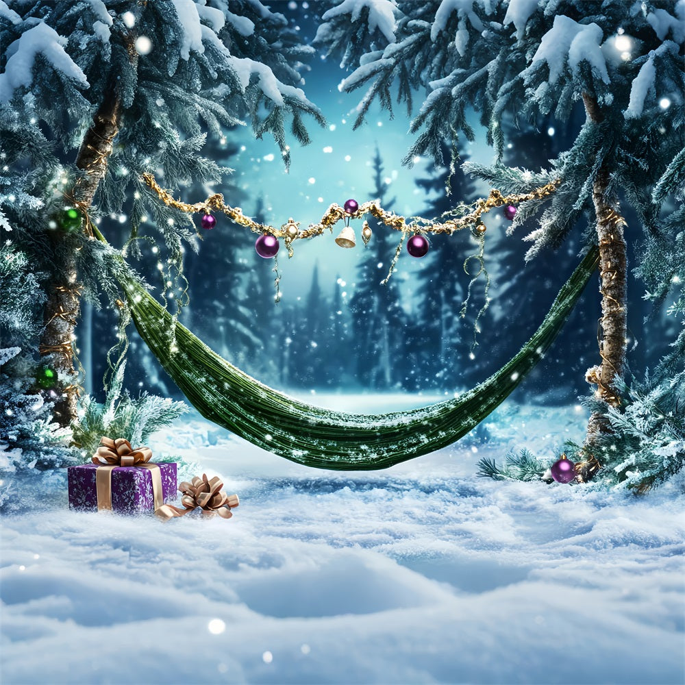 Pine Christmas Forest Winter Hammock Gift Ornaments Forest Backdrop UK LXX58-311