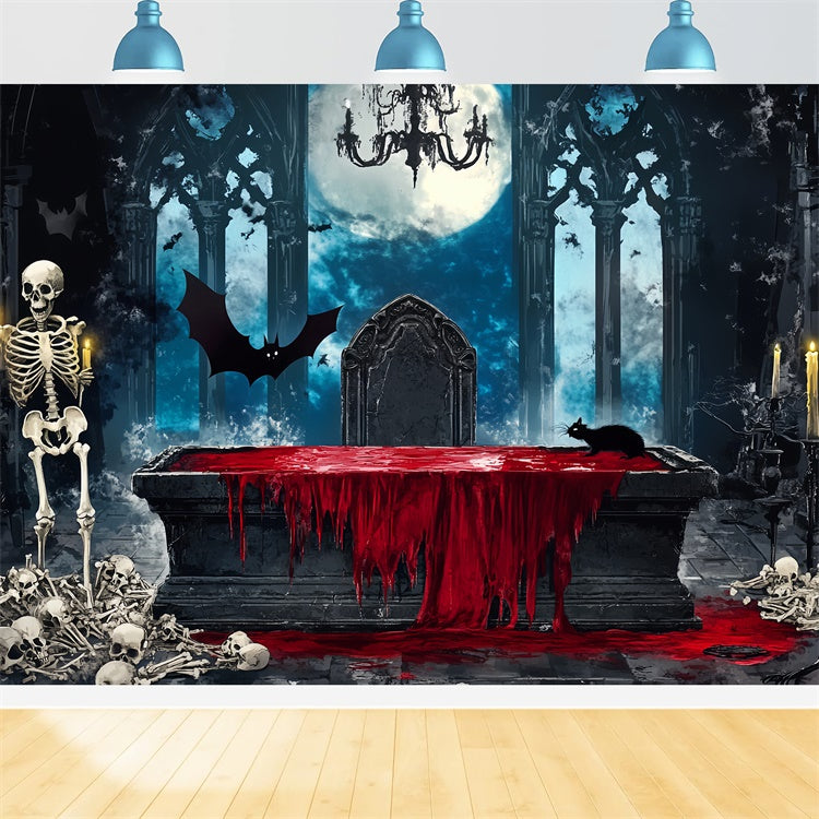 Scary Halloween Backdrops Bloody Gothic Altar Backdrop UK LXX58-39