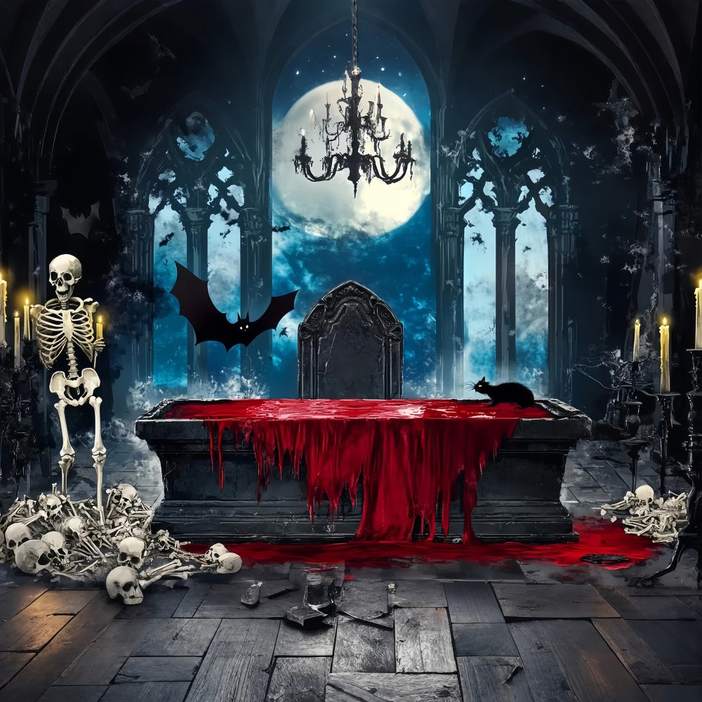 Scary Halloween Backdrops Bloody Gothic Altar Backdrop UK LXX58-39