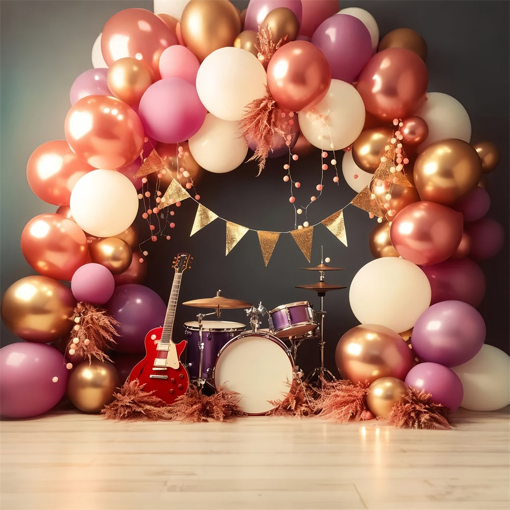 Moon And Stars Backdrop Golden Banner Balloon Stage Kids Photo Backdrop UK LXX58-391