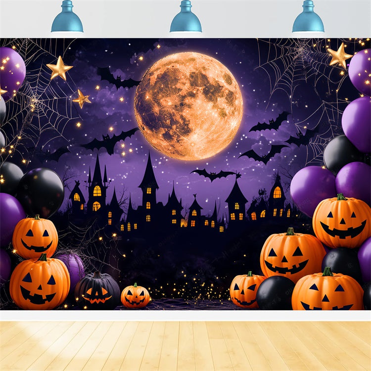 Halloween Backdrop Spooky Castle Silhouette Backdrop UK LXX58-40