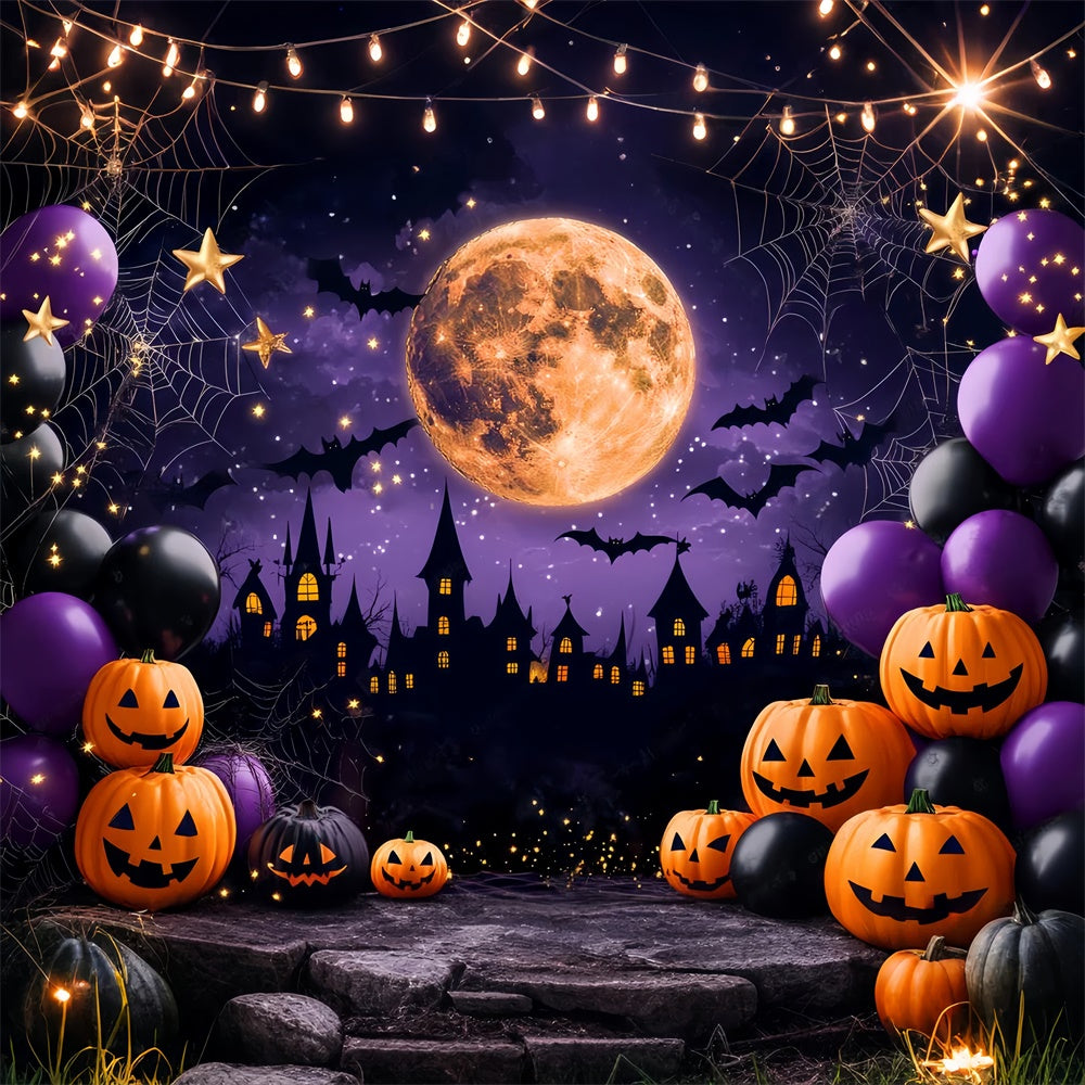 Halloween Backdrop Spooky Castle Silhouette Backdrop UK LXX58-40