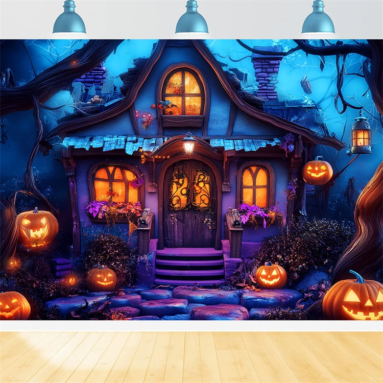 Halloween Backdrops Enchanted Witch Cottage Backdrop UK LXX58-46