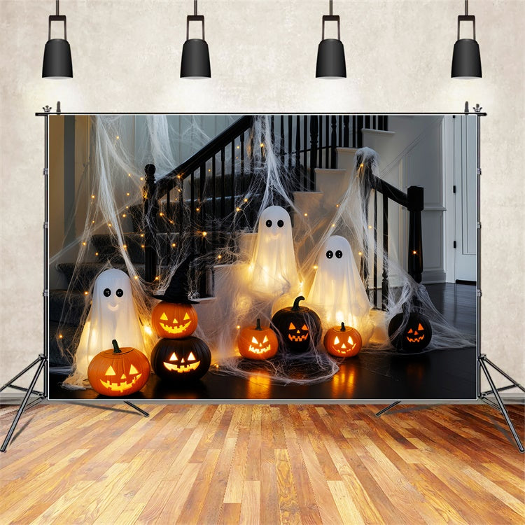 Scary Halloween Backdrops Glowing Ghost Stairway Backdrop UK LXX58-5
