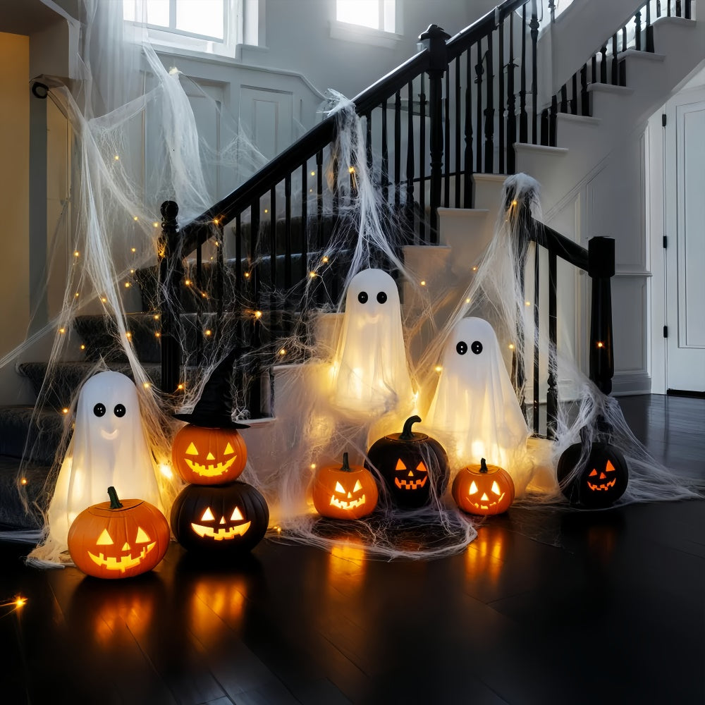 Scary Halloween Backdrops Glowing Ghost Stairway Backdrop UK LXX58-5