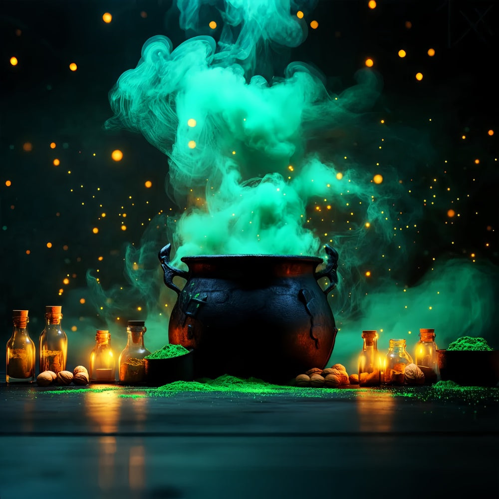 Halloween Photo Backdrops Mist Witch Cauldron Backdrop UK LXX58-6