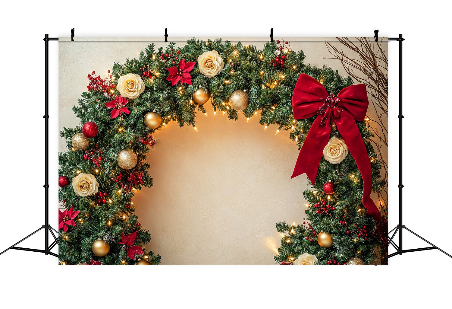 Christmas Wall Backdrop Gold Rose Garland Wall Arch Christmas Backdrop UK LXX58-72