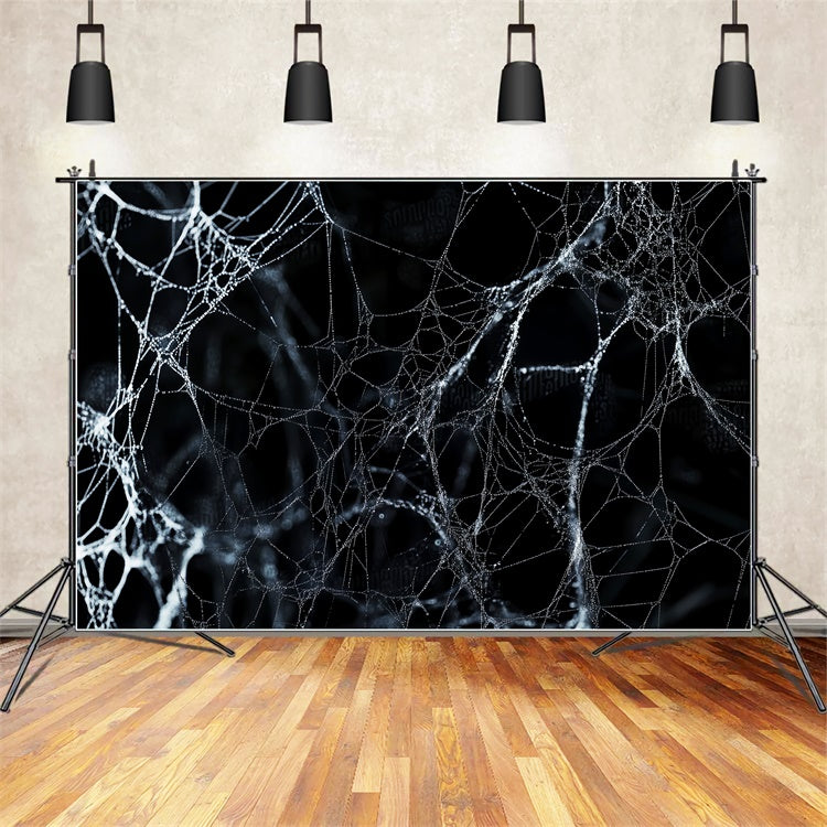Halloween Backdrop Midnight Spider Web Net Backdrop UK LXX58-9