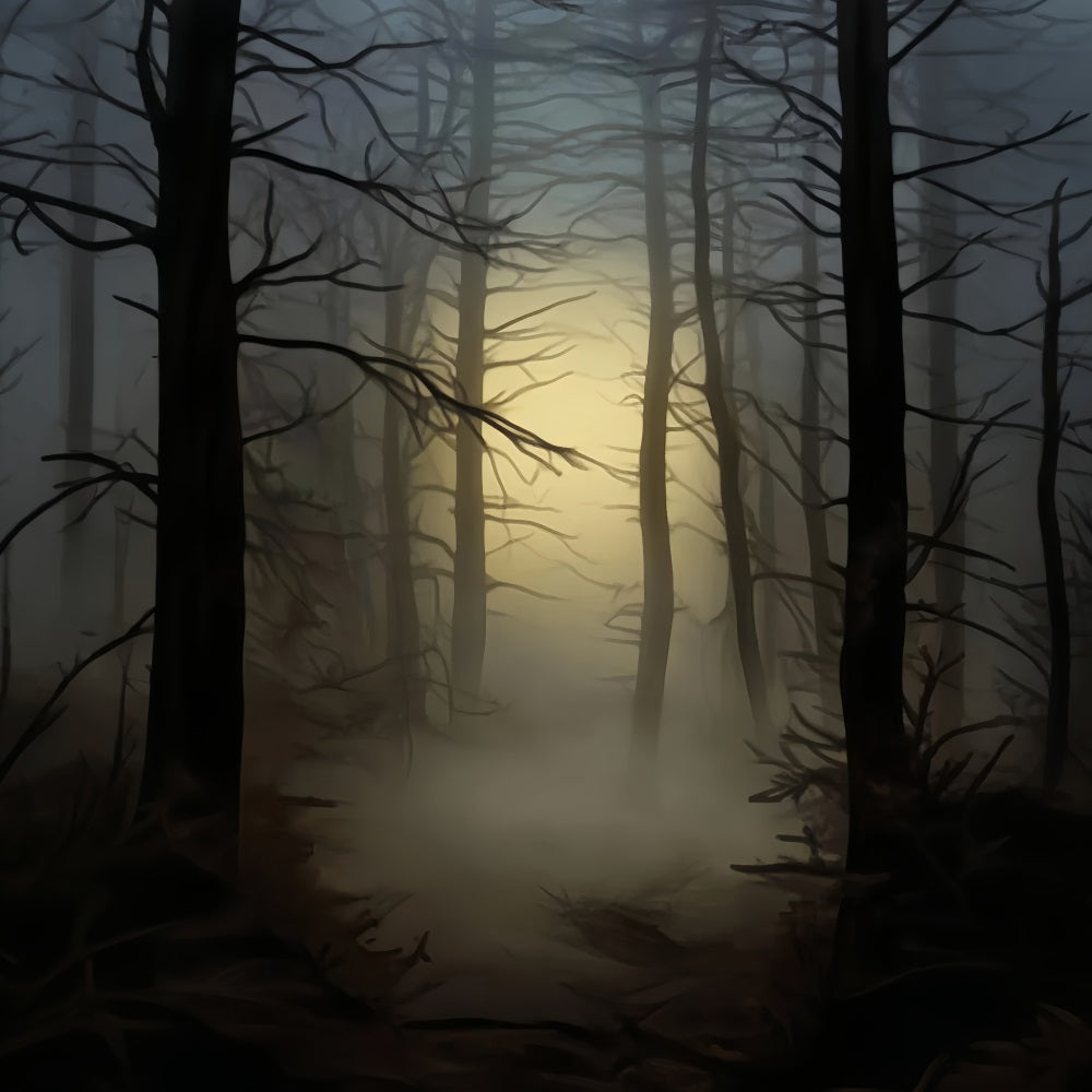 Haunted Forest Backdrop Misty Glow Haunted Forest Halloween Backdrops UK LXX59-117