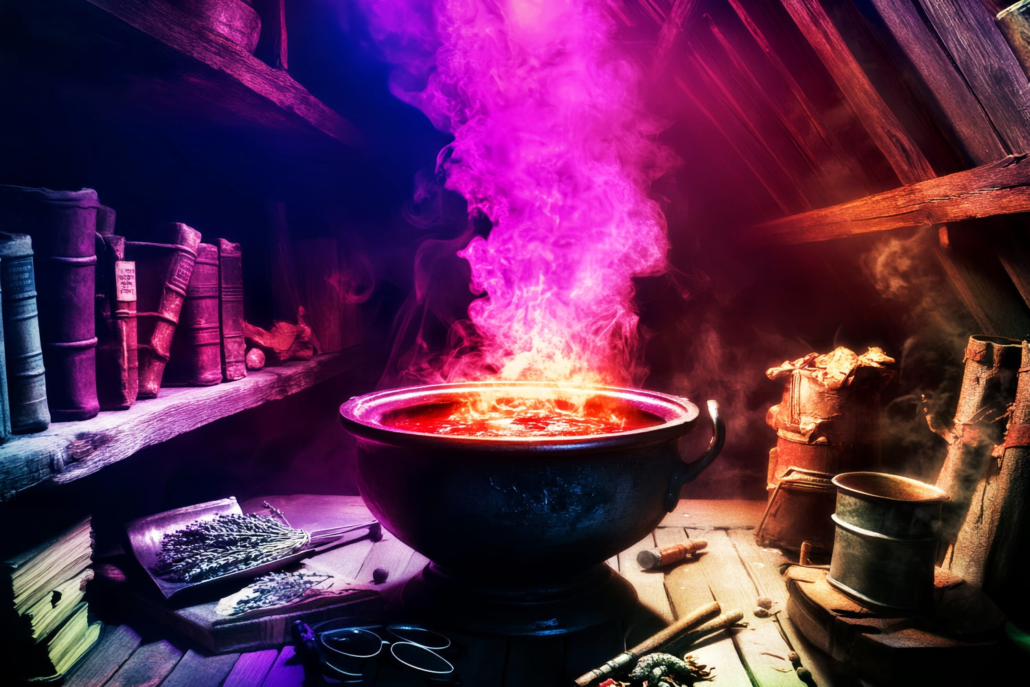 Halloween Color Backdrop Witch Potion Cauldron Mystic Room Halloween Backdrop Ideas UK LXX59-143