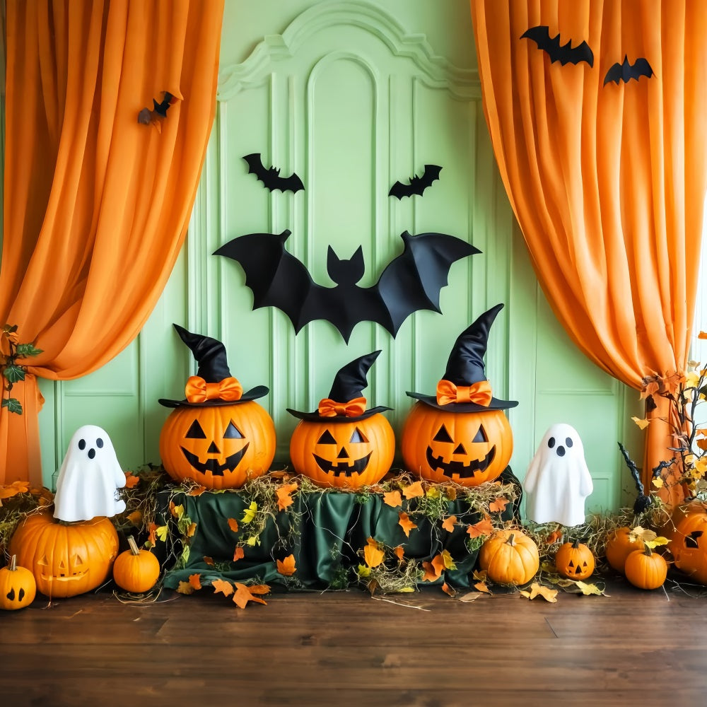 Halloween Graveyard Backdrop Pumpkin Ghost Witch Bats Halloween Backdrop Ideas UK LXX59-158