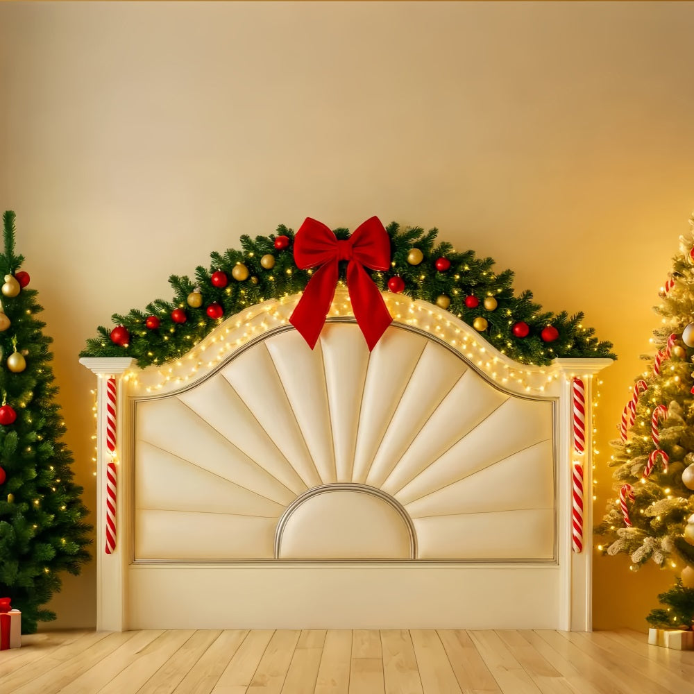 Headboard Backdrop Festive Garland Candy Cane Glow Christmas Backdrops UK LXX59-182