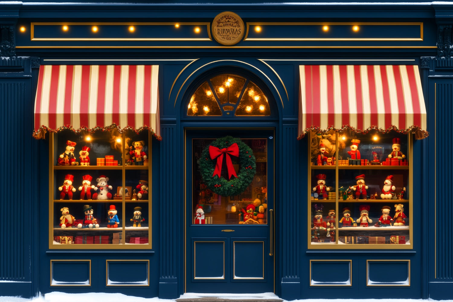 Toy Store Backdrop Shop Window Holiday Display Christmas Photography Backdrops UK LXX59-188