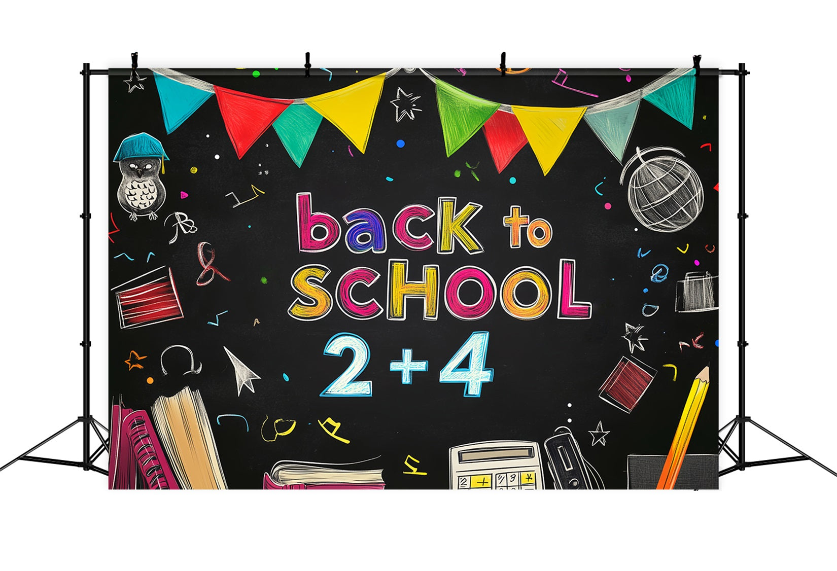 Back To School Backdrop Chalkboard Banner Letters School Picture Backdrop UK LXX59-206