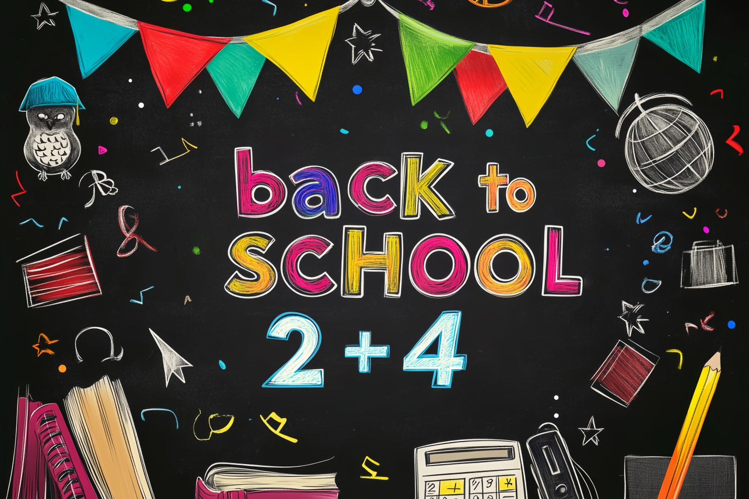 Back To School Backdrop Chalkboard Banner Letters School Picture Backdrop UK LXX59-206