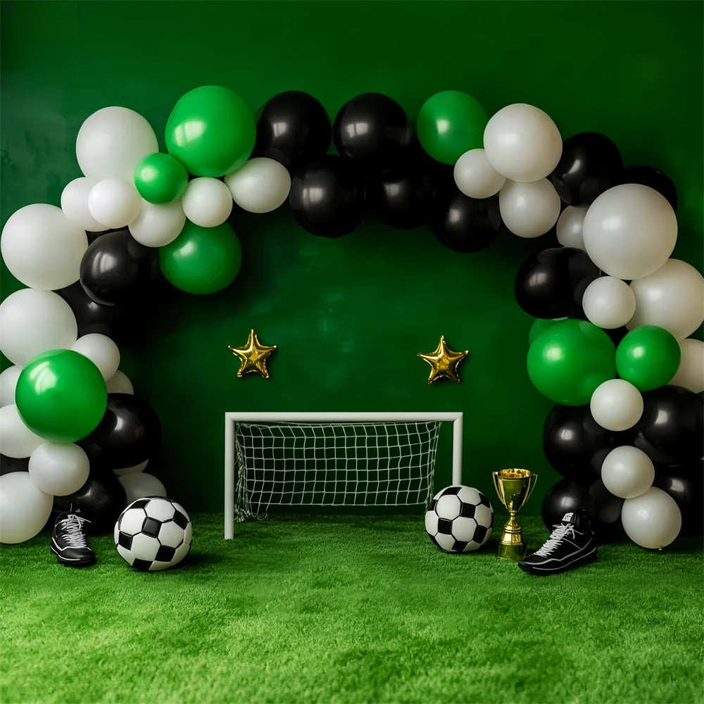 Sports Backdrop Soccer Balloons Goal Celebration Football Backdrop UK LXX59-297