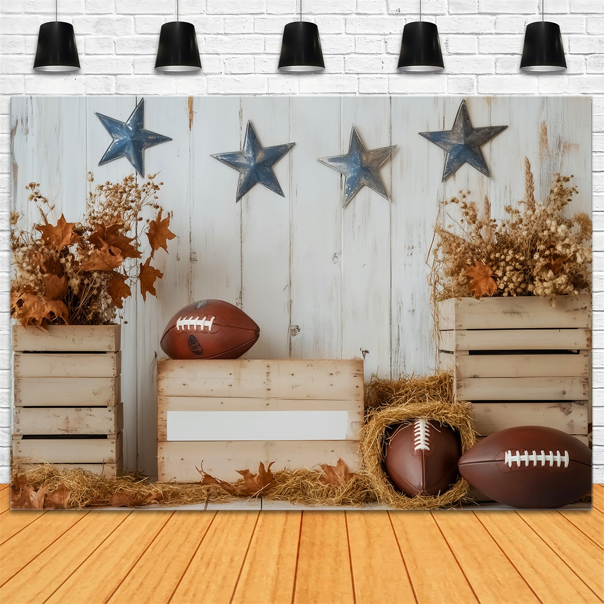 Football Backdrops Rustic Football Autumn Decor Sports Backdrops UK LXX59-303