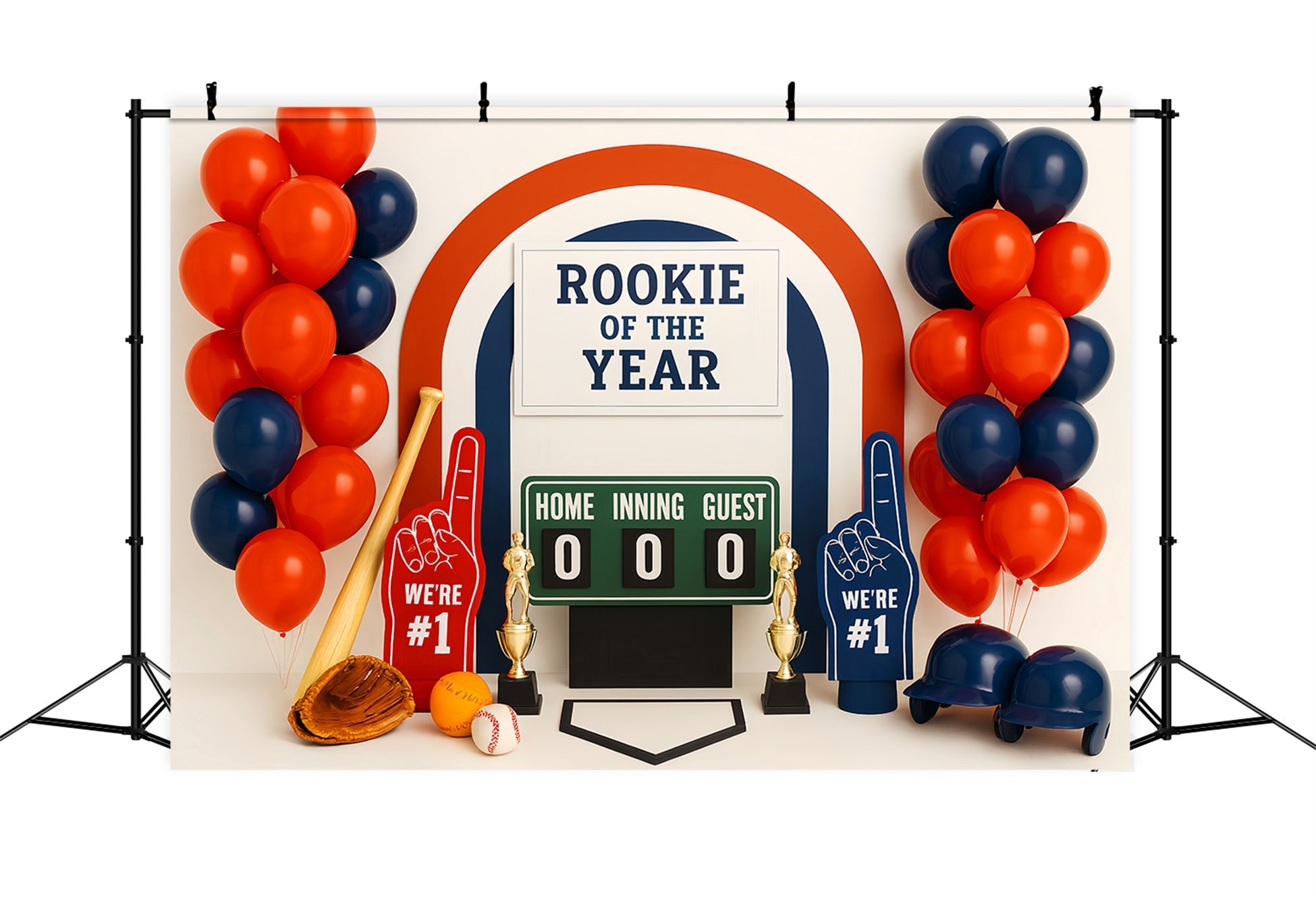 Sports Backdrop Rookie Year Baseball Celebration Baseball Backdrop UK LXX59-304