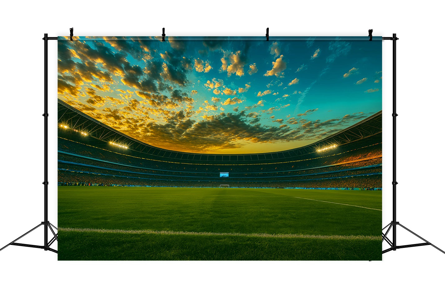 Football Backdrop Grand Stadium Evening Lights Sports Backdrop UK LXX59-321
