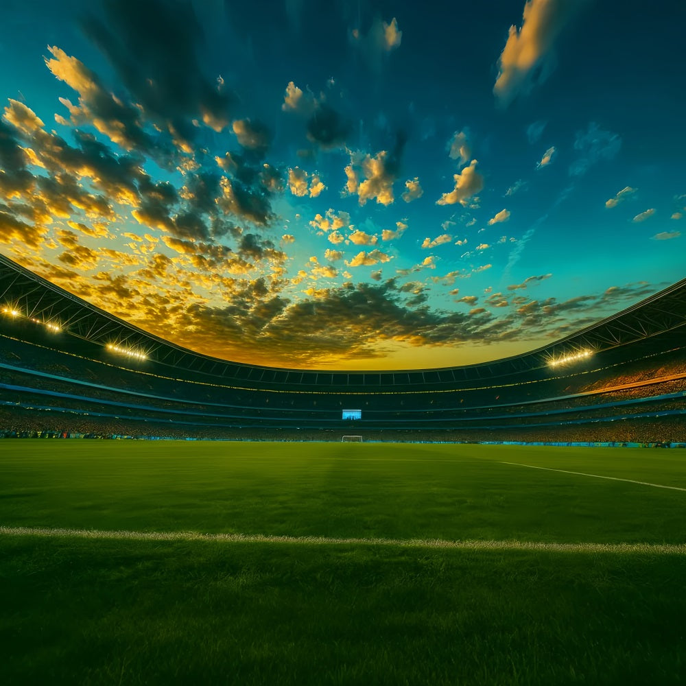 Football Backdrop Grand Stadium Evening Lights Sports Backdrop UK LXX59-321