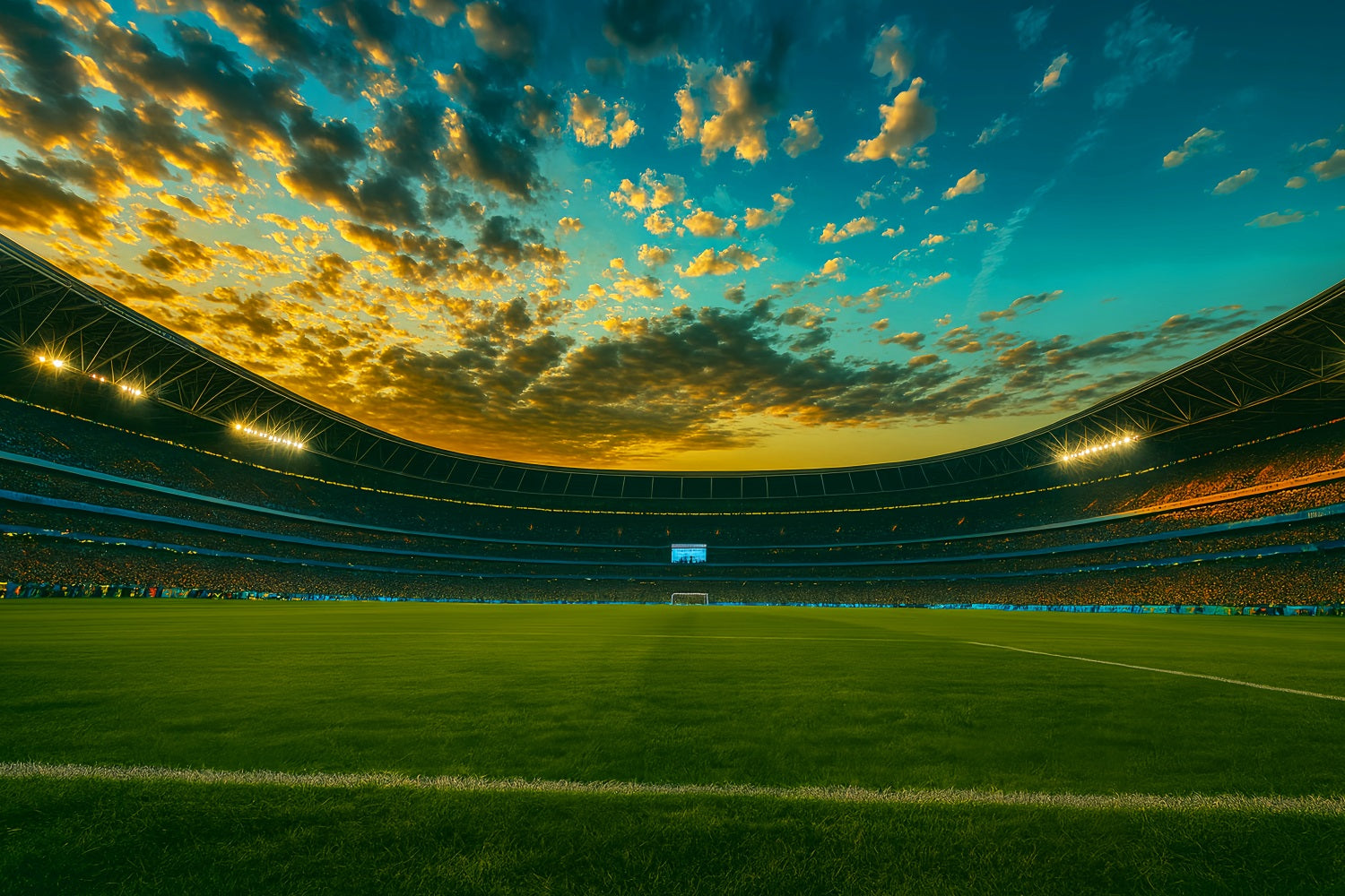 Football Backdrop Grand Stadium Evening Lights Sports Backdrop UK LXX59-321