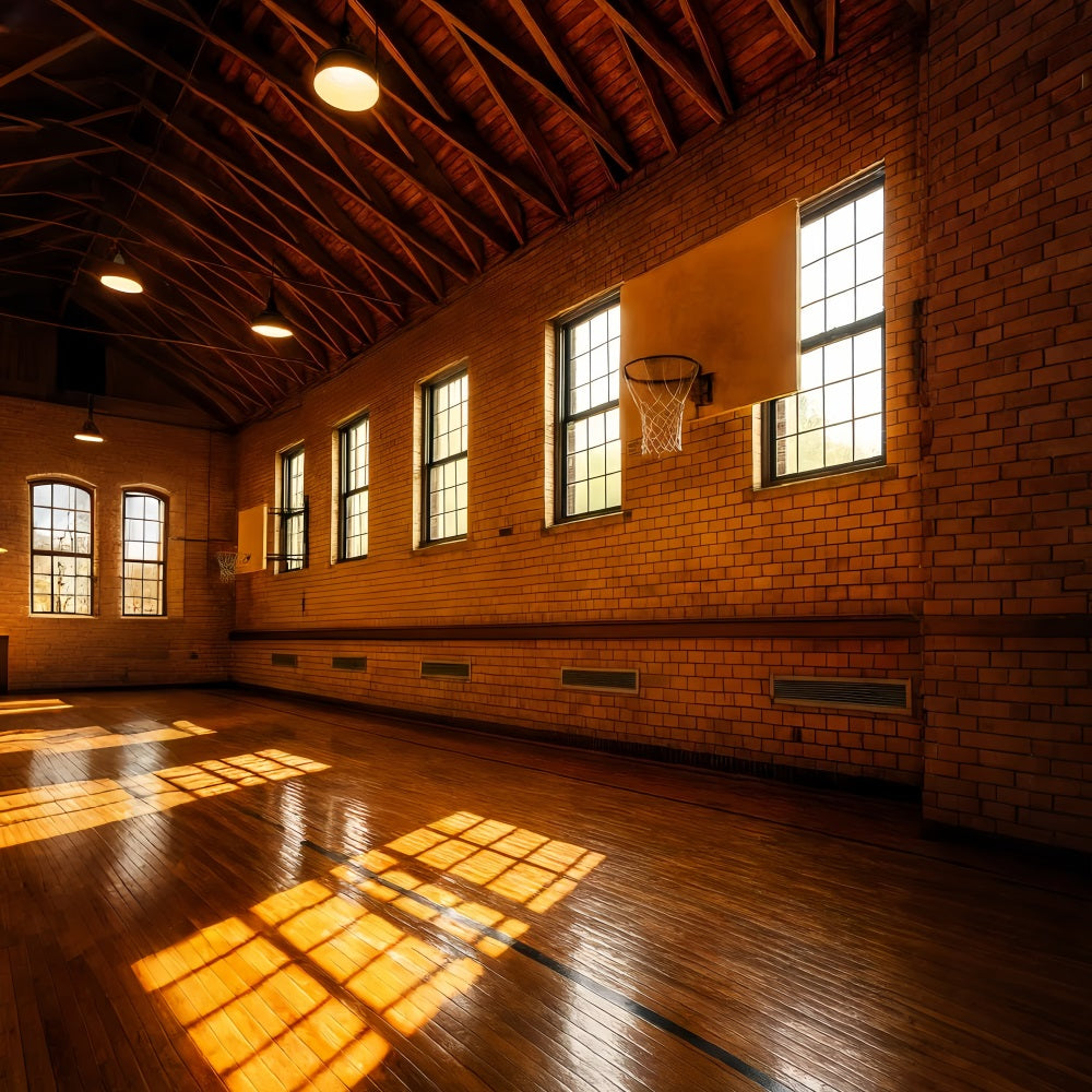 Basketball Backdrops Vintage Brick Basketball Court Sports Backdrops UK LXX59-335