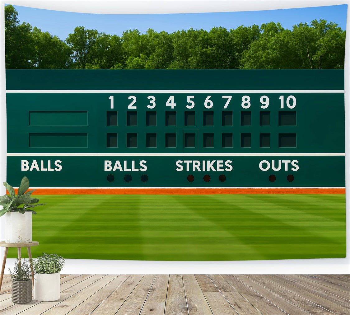Sports Backdrop Classic Green Baseball Scoreboard Baseball Backdrop UK LXX59-342