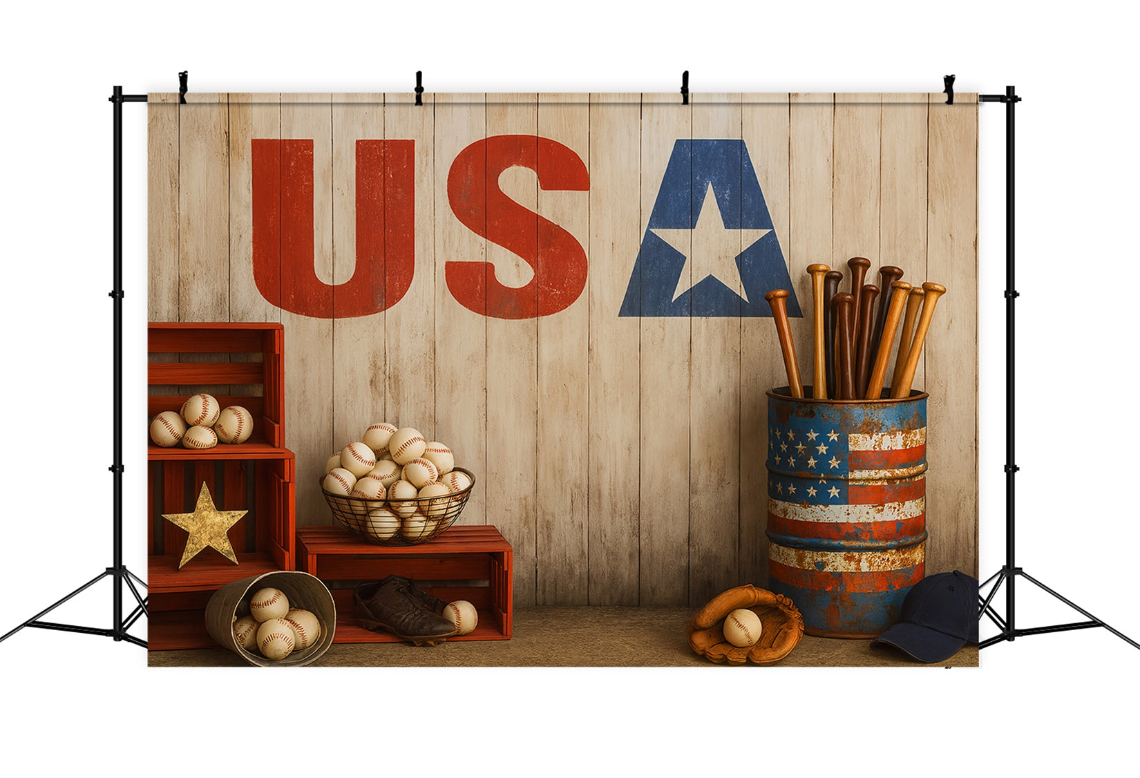 Baseball Backdrop Baseball USA Vintage Setup Sports Backdrops UK LXX59-348